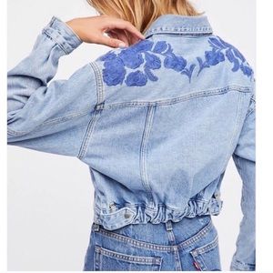 Free people size M Jean jacket cinched back
